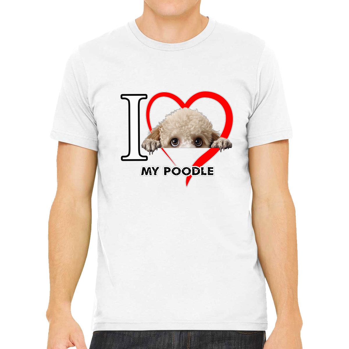 I Love My Poodle Dog Men's T-shirt