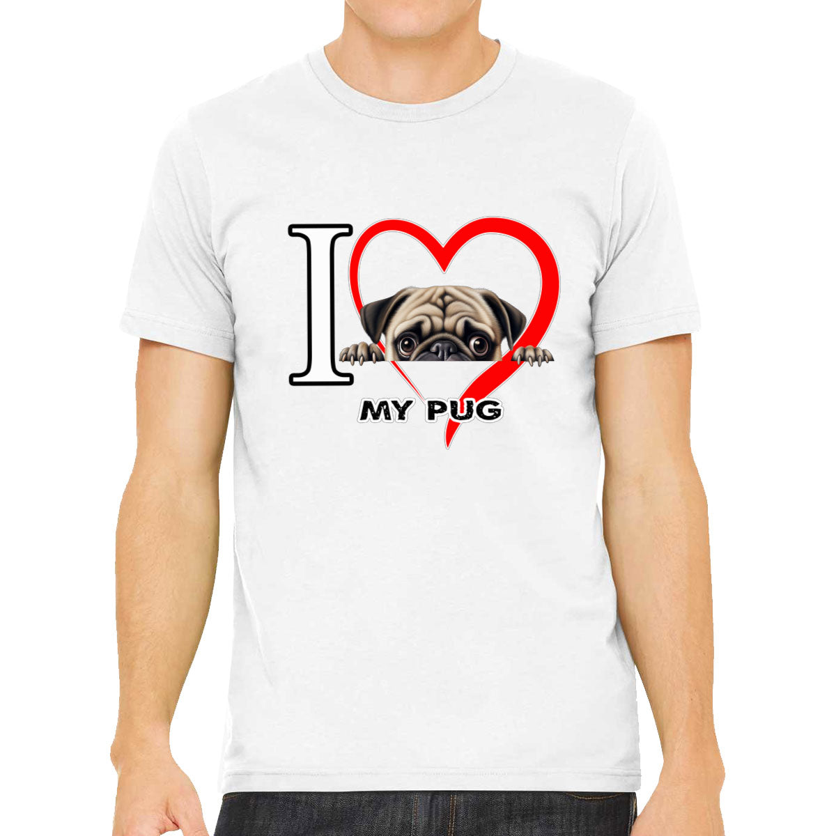 I Love My Pug Dog Men's T-shirt