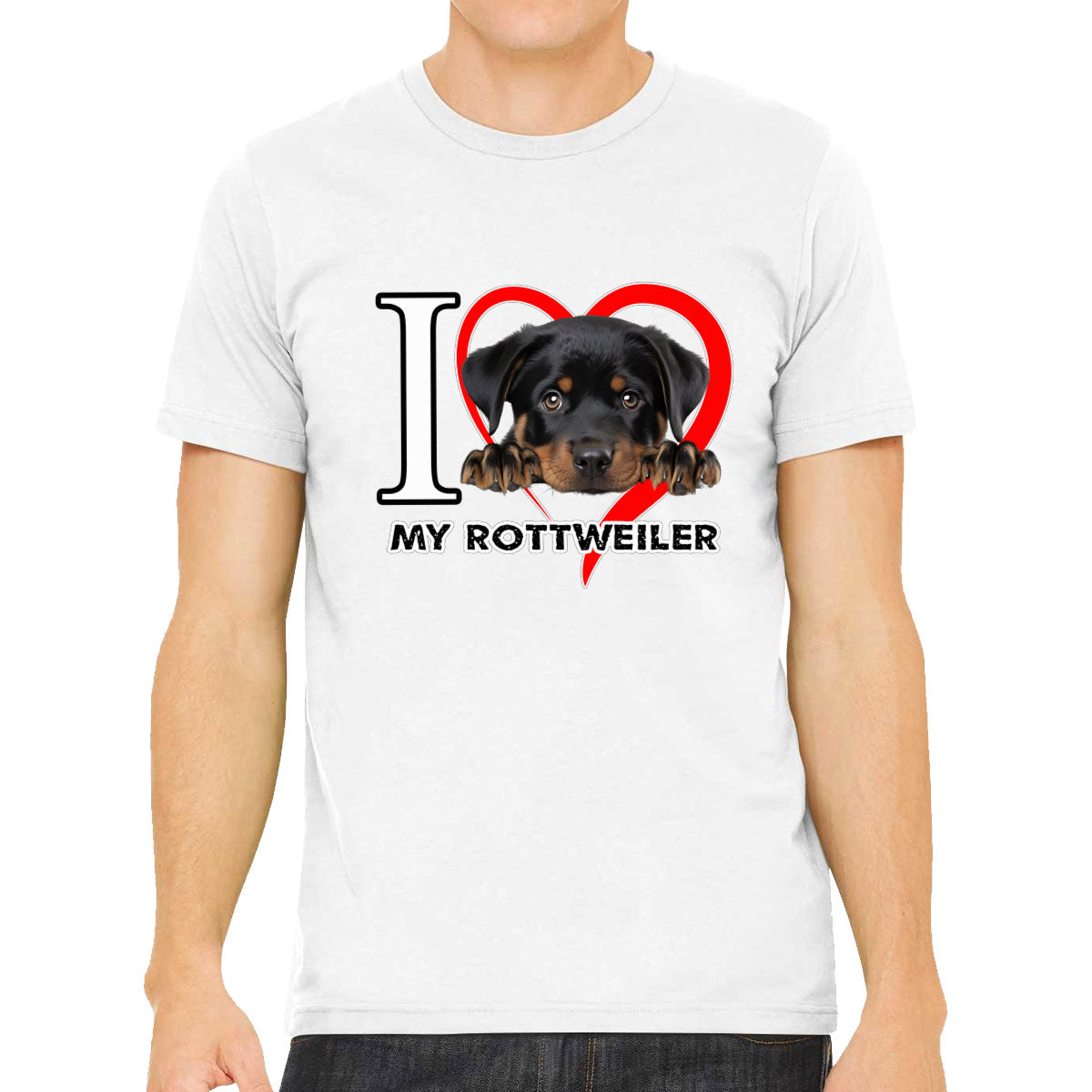 I Love My Rottweiler Dog Men's T-shirt