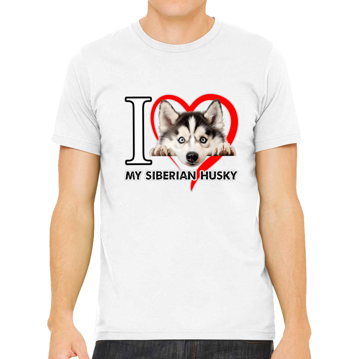 I Love My Siberian Husky Dog Men's T-shirt