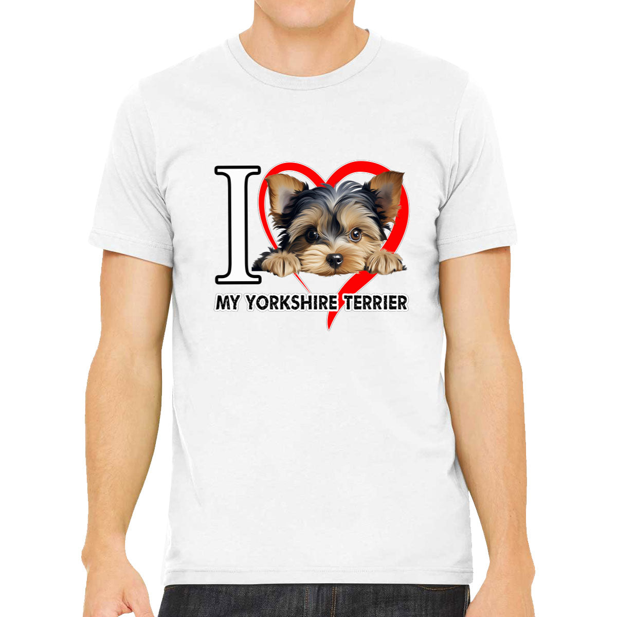 I Love My Yorkshire Terrier Dog  Men's T-shirt