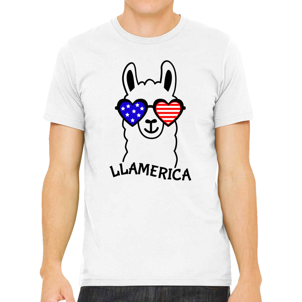 Llama America Patriotic Men's T-shirt