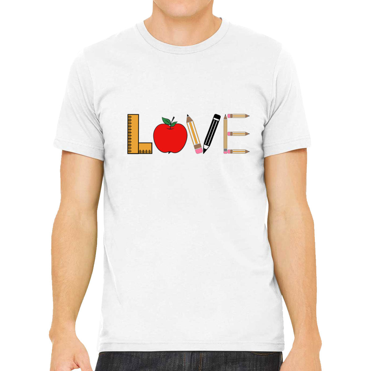 Love Typography Teacher Men's T-shirt