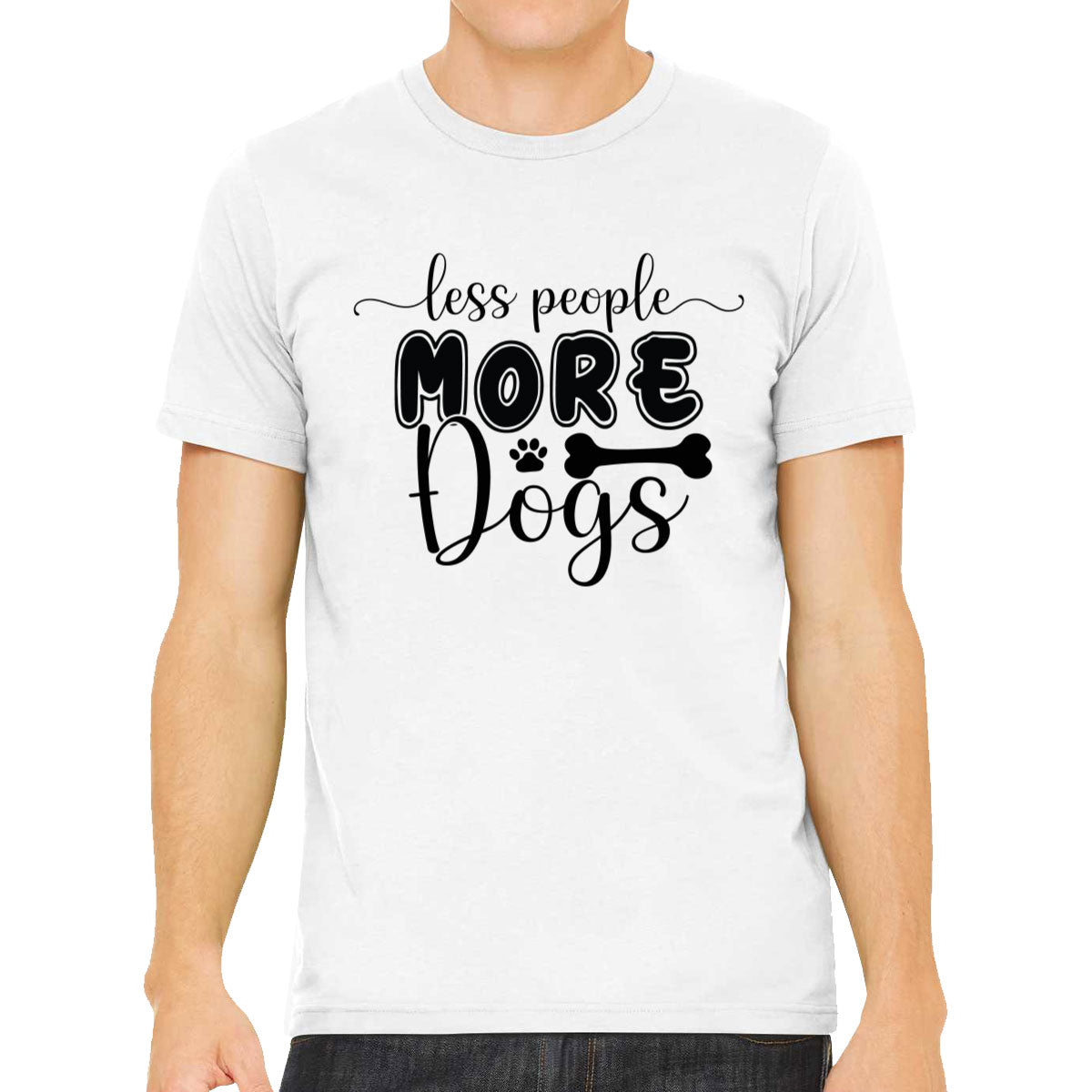 Less People More Dogs Men's T-shirt