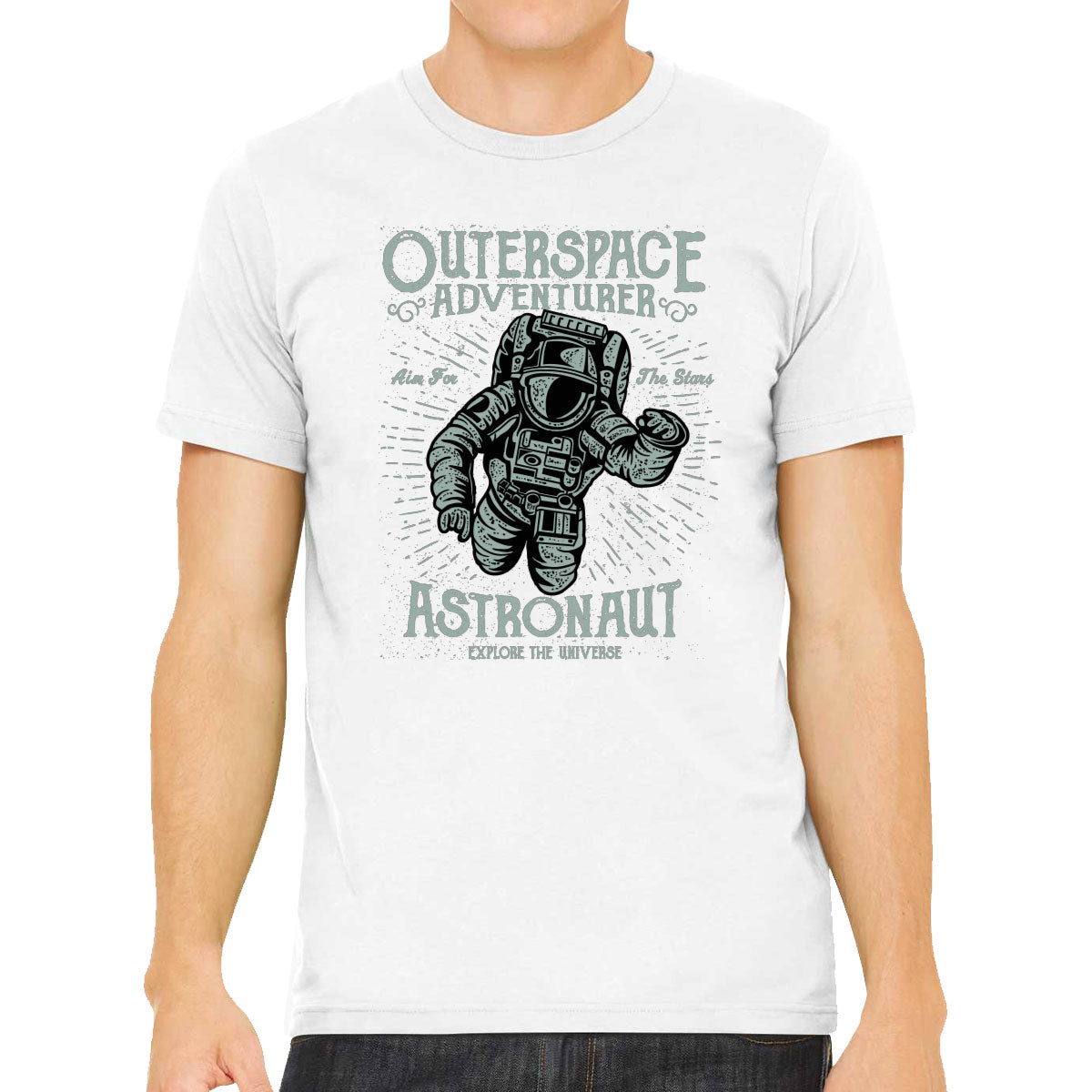 Outerspace Adventurer Astronaut Explore The Universe Men's T-shirt