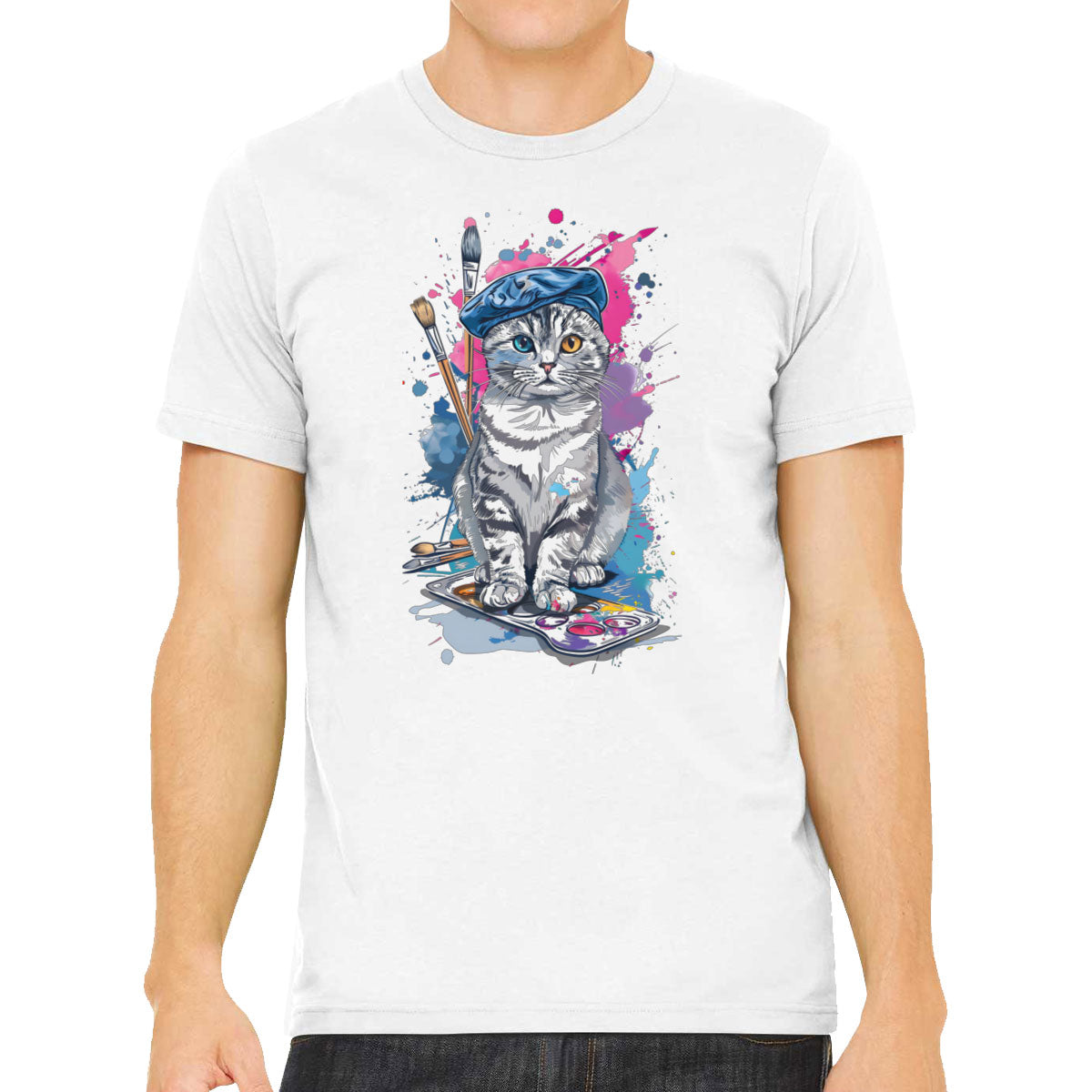 Painter Artist Cat Men's T-shirt