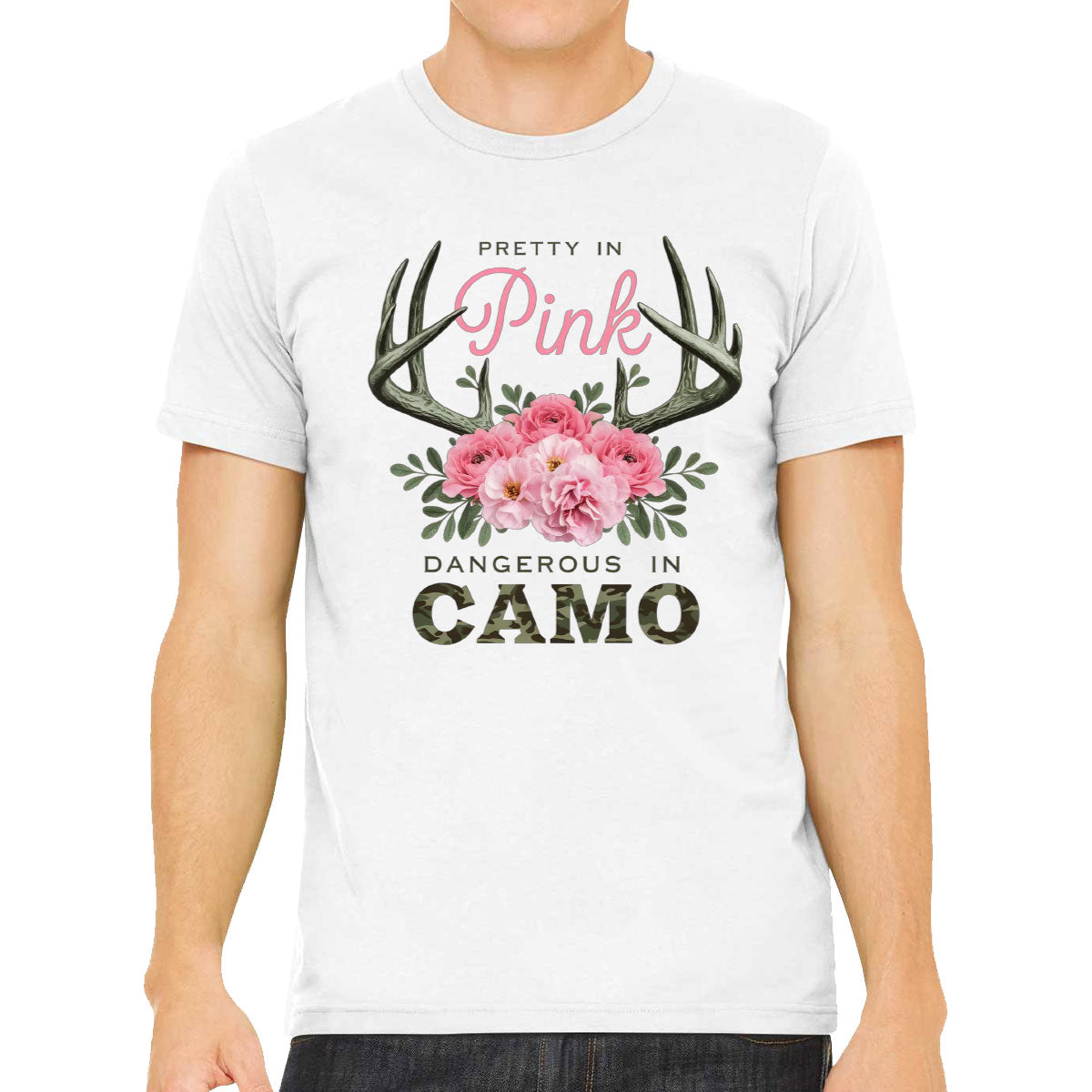 Pretty In Pink Dangerous In Camo Hunting Men's T-shirt