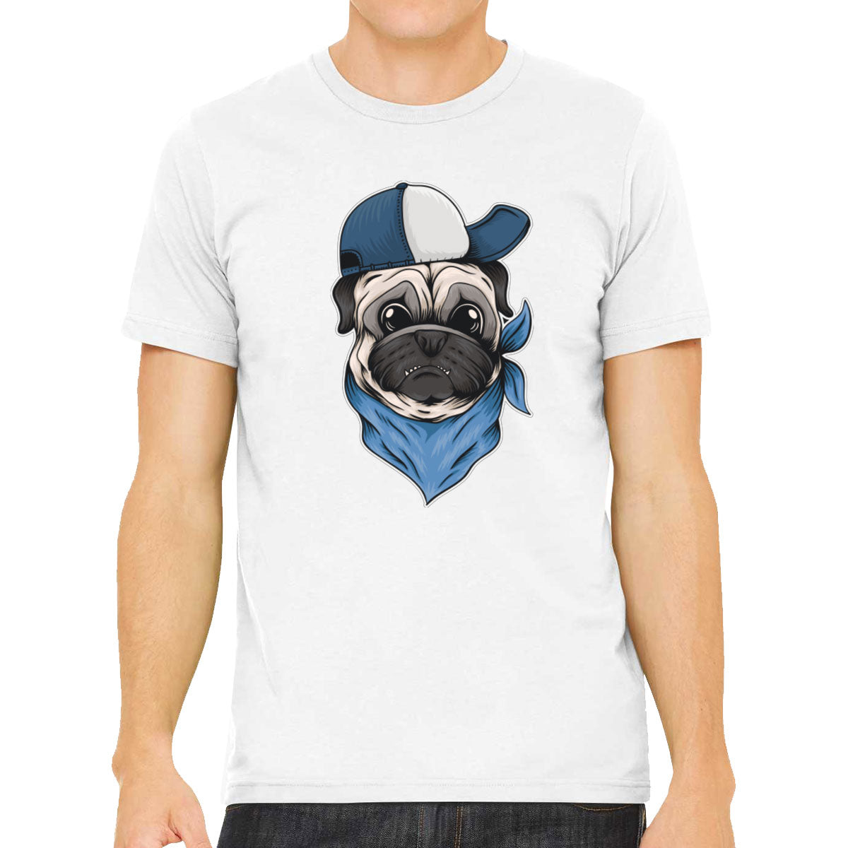 Pug Dog With Hat And Bandana Men's T-shirt