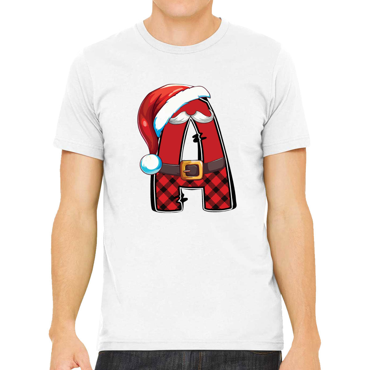 Christmas Santa Alphabet Letters [Custom Initial] Men's T-shirt