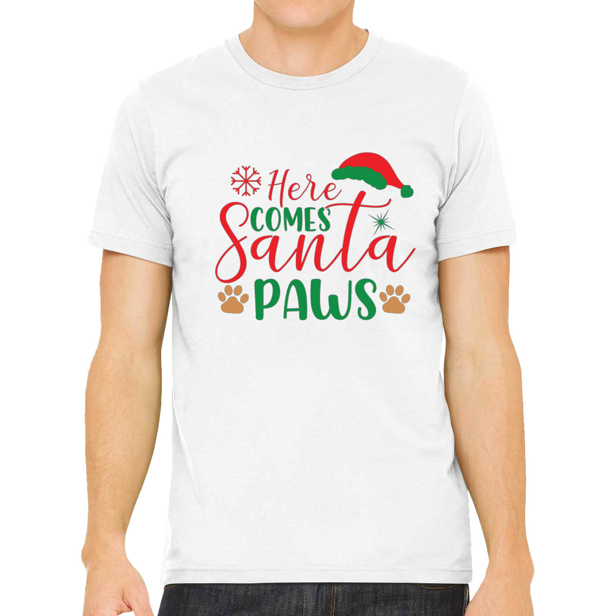 Hear Comes Santa Paws Christmas Men's T-shirt