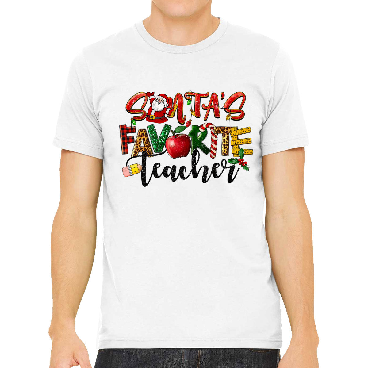 Santa's Favorite Teacher Men's T-shirt