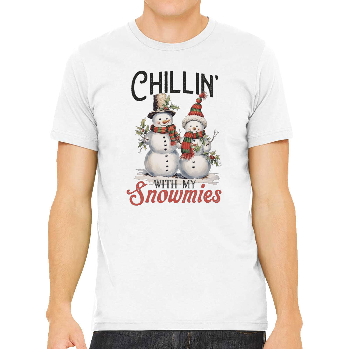 Chillin' With My Snowmies Christmas Men's T-shirt