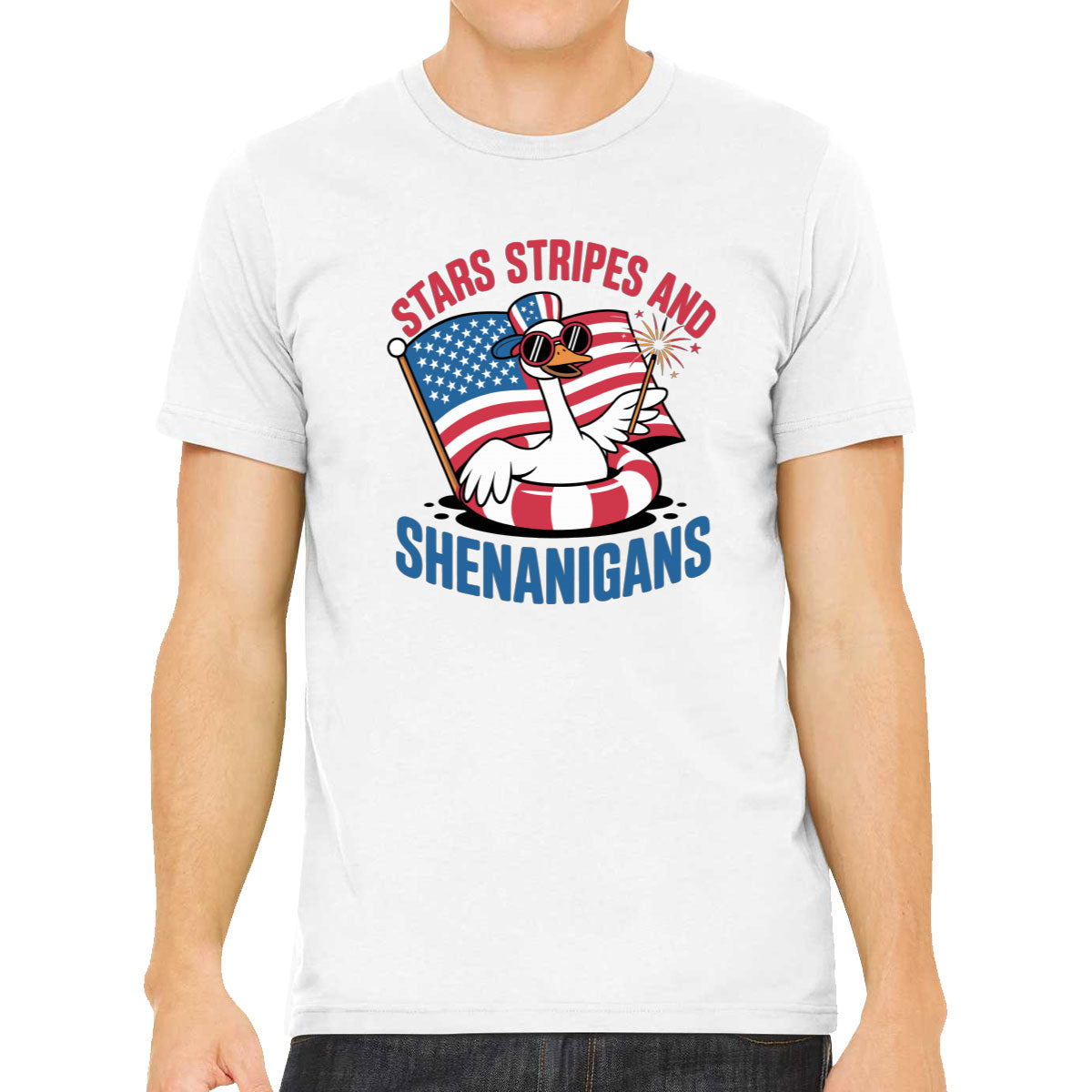 Stars Stripes And Shenanigans Independence Day Patriotic Men's T-shirt