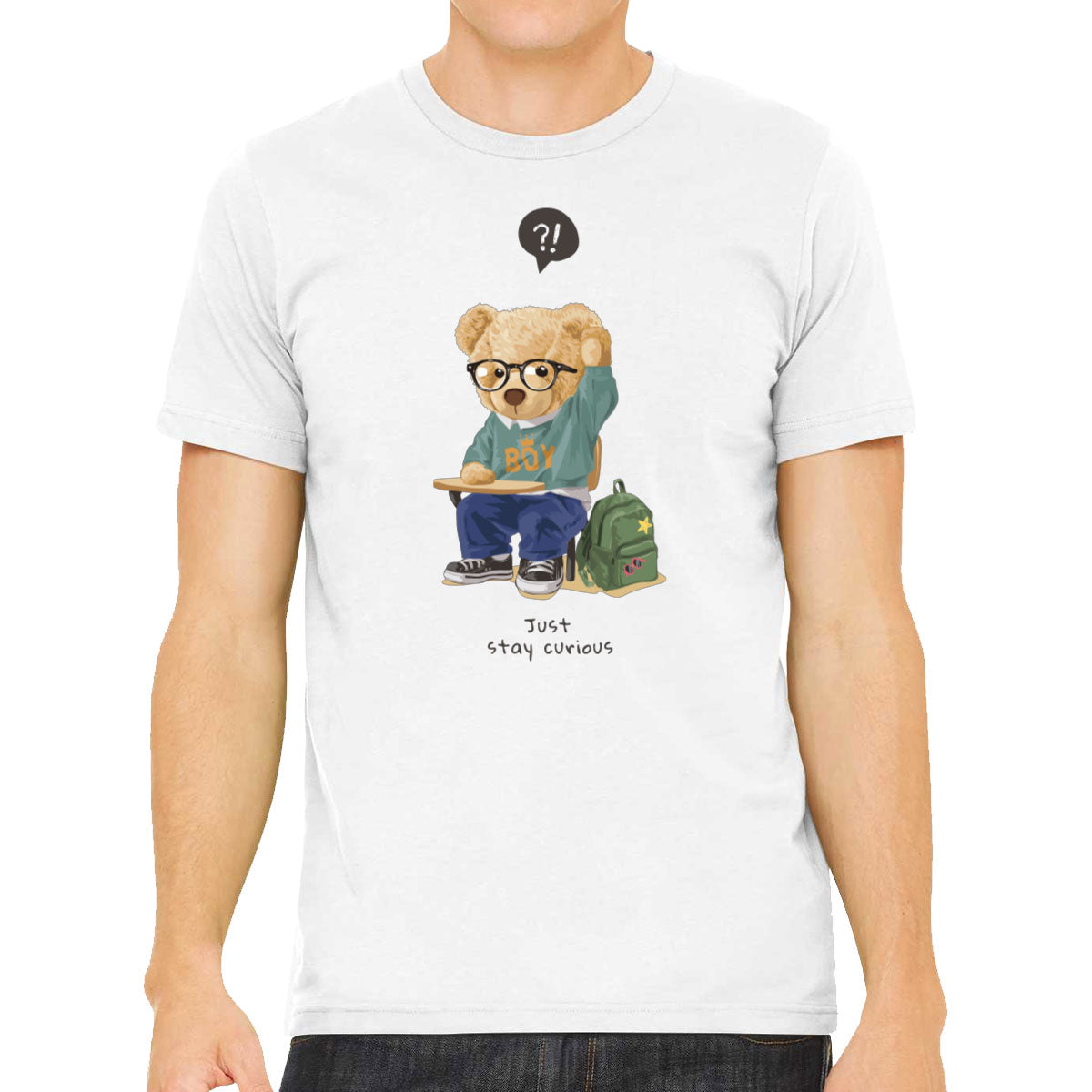 Teddy Bear Just Stay Curious Men's T-shirt