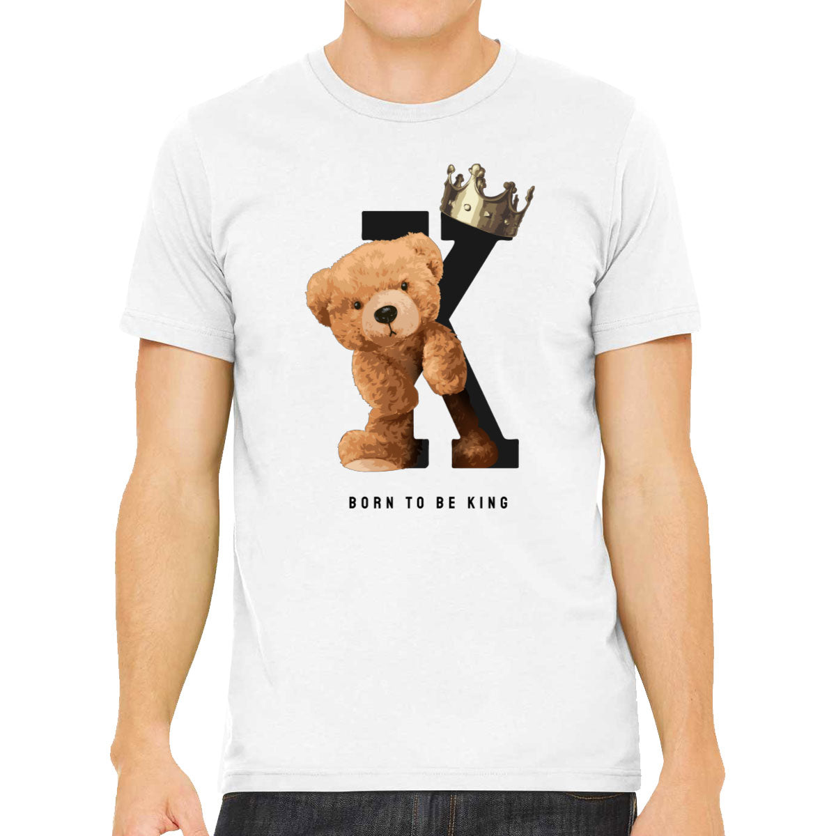 Teddy Bear Born To Be King Men's T-shirt