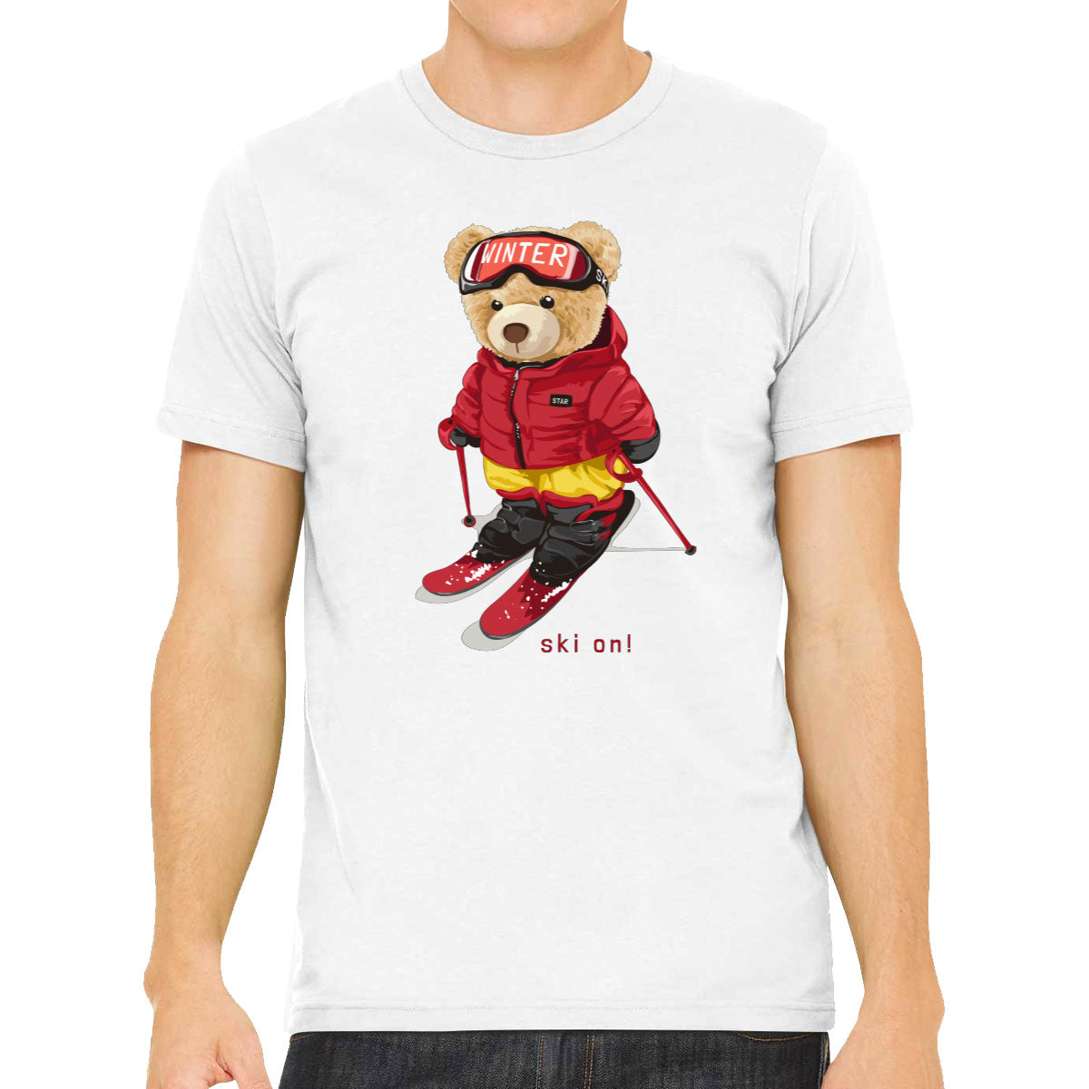 Teddy Bear Snowboarding Men's T-shirt