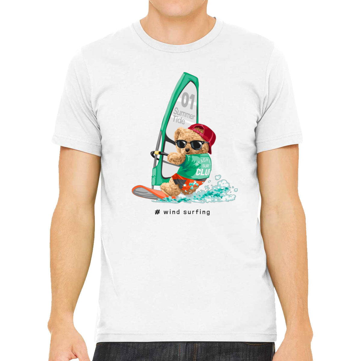 Teddy Bear Surfing Men's T-shirt