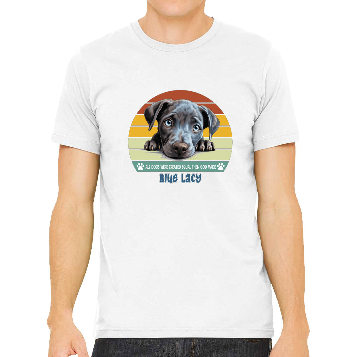 All Dogs Were Created Equal Blue Lacy Men's T-shirt