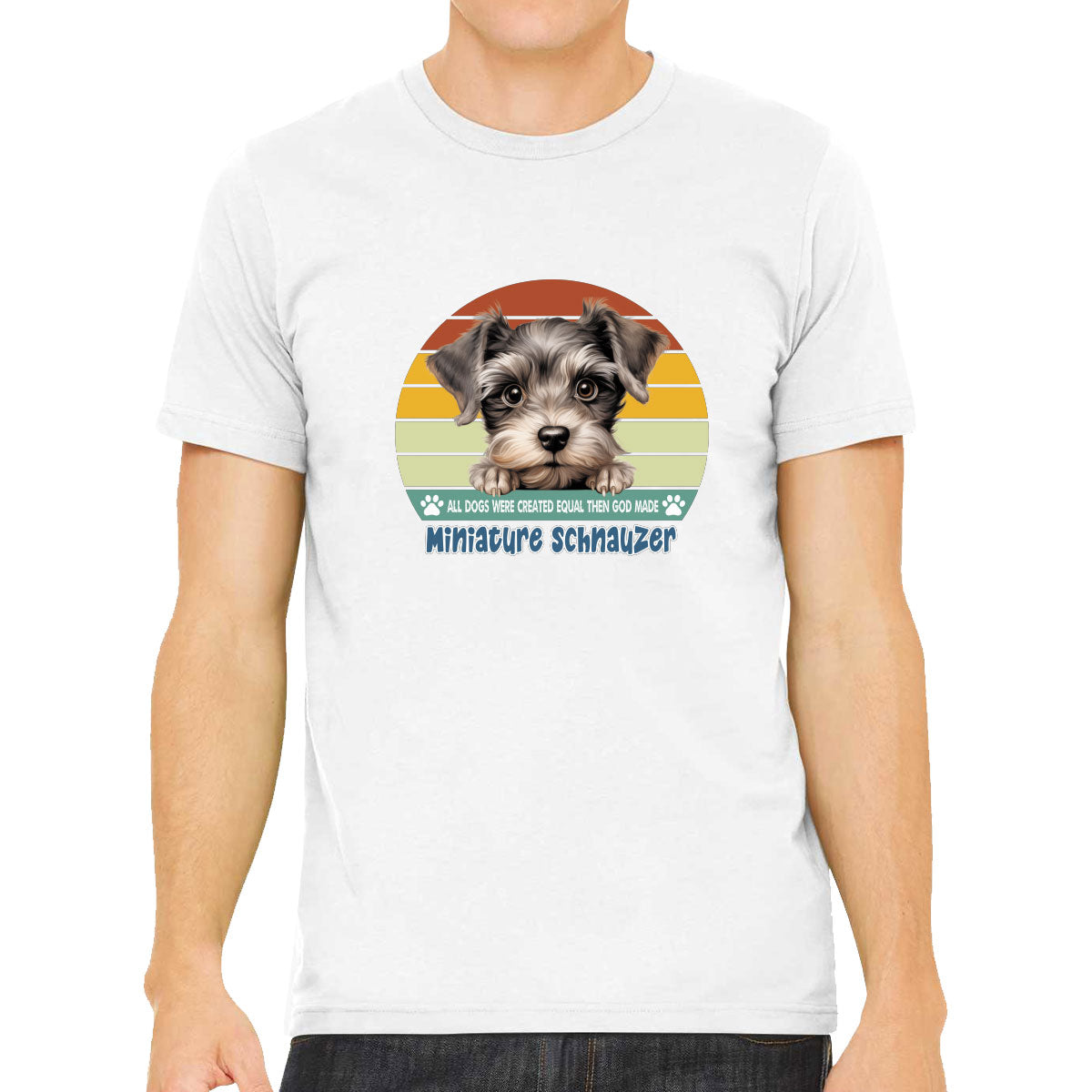 All Dogs Were Created Equal Miniature Schnauzer Men's T-shirt