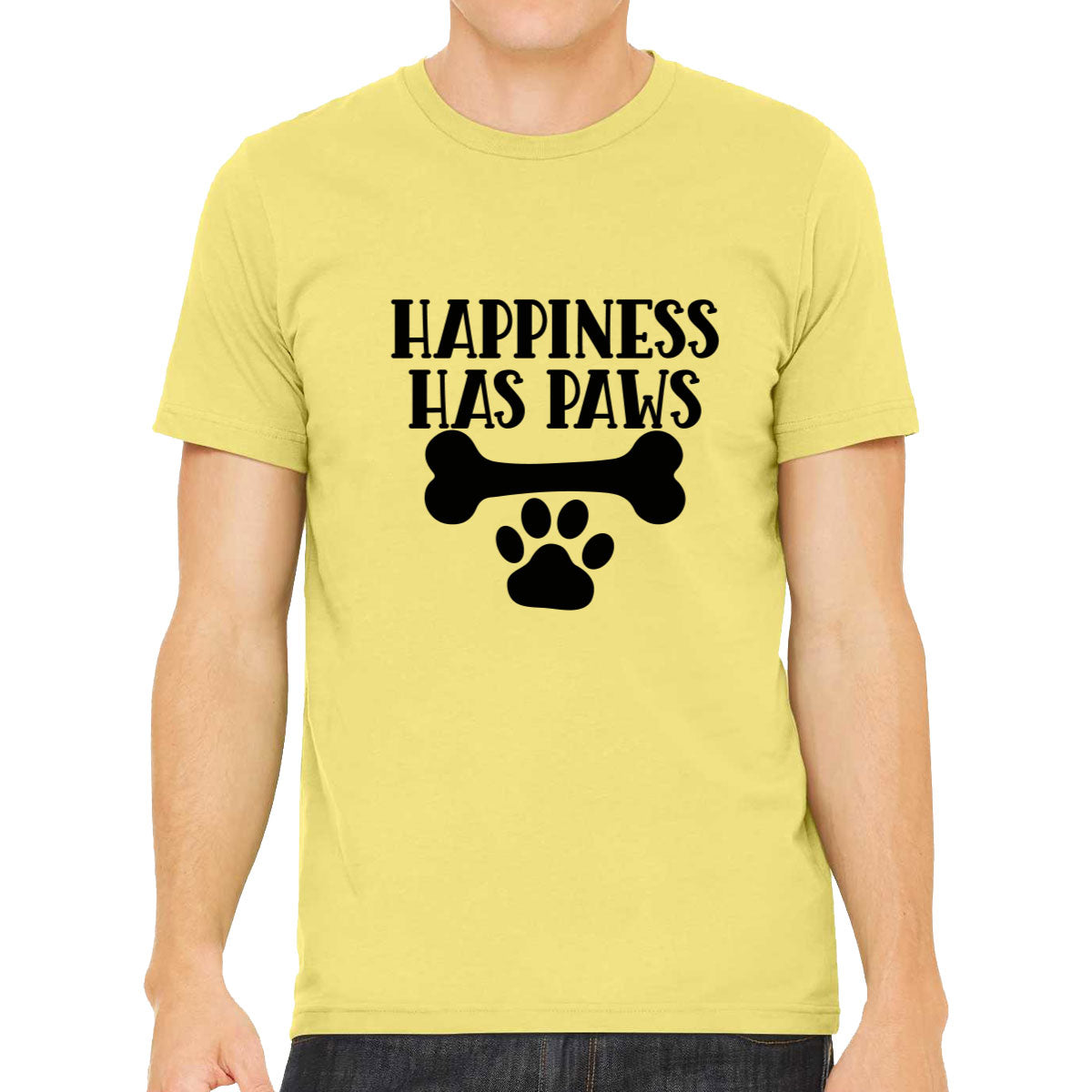 Happiness Has Paws Dog Men's T-shirt