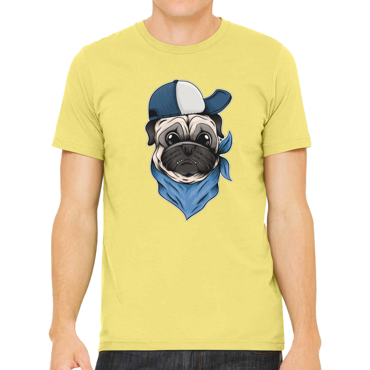 Pug Dog With Hat And Bandana Men's T-shirt