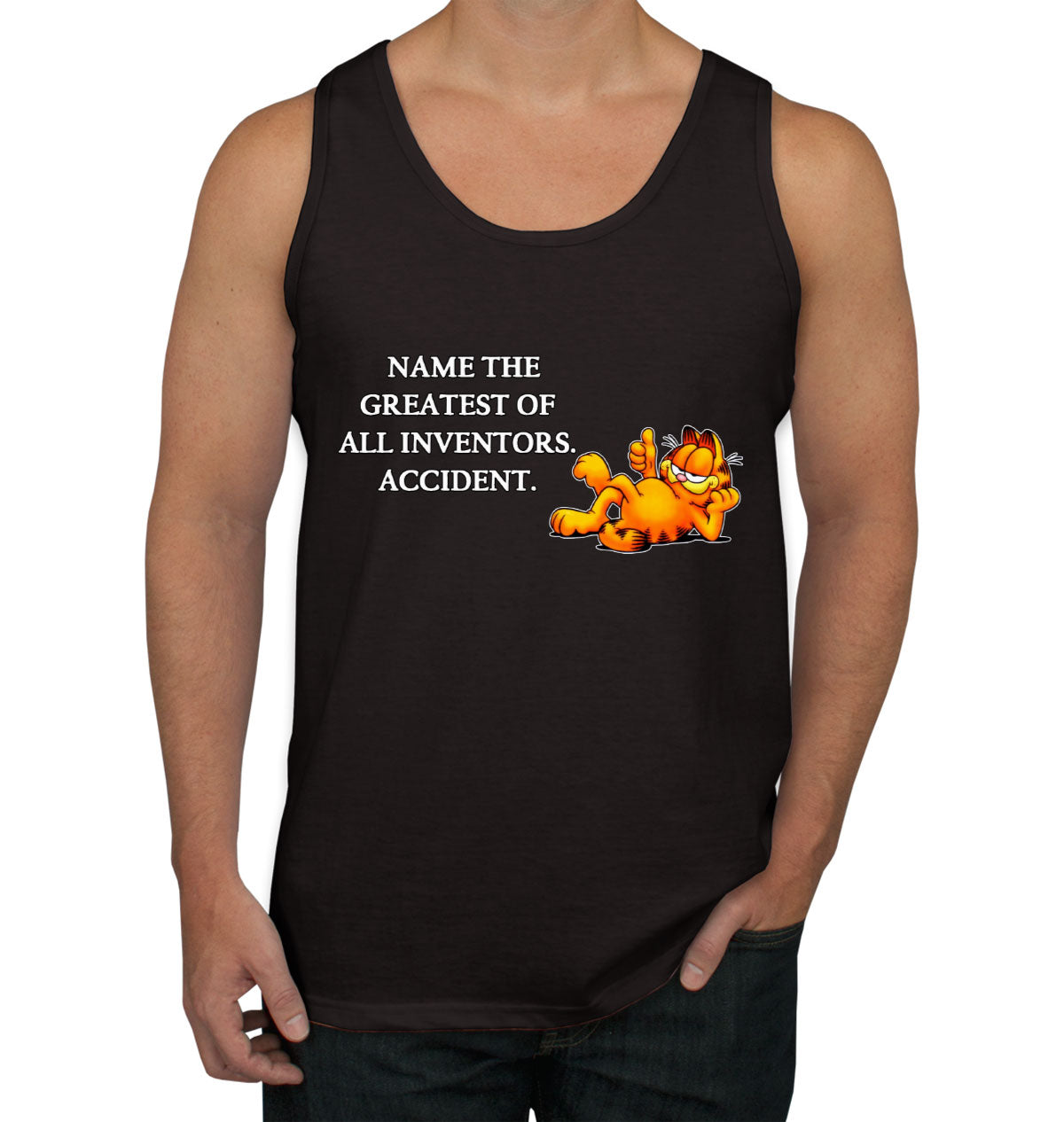 Name The Greatest Of All Inventors. Accident. Mark Twain Men's Tank Top