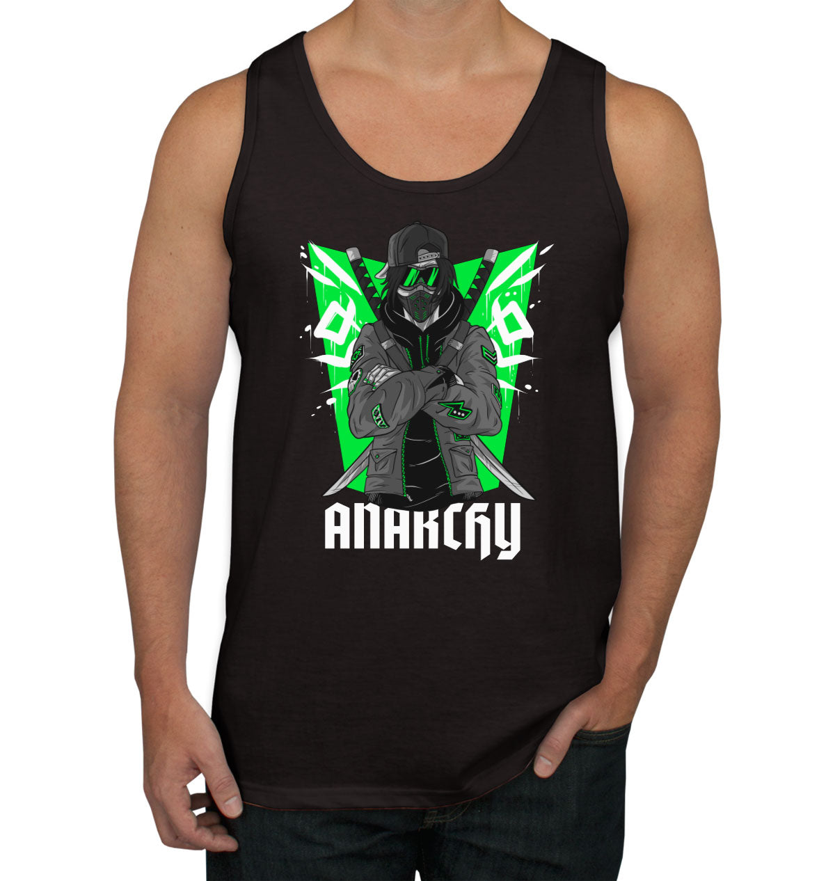 Anarchy Anarchist Ninja Samurai Warrior Anime Men's Tank Top