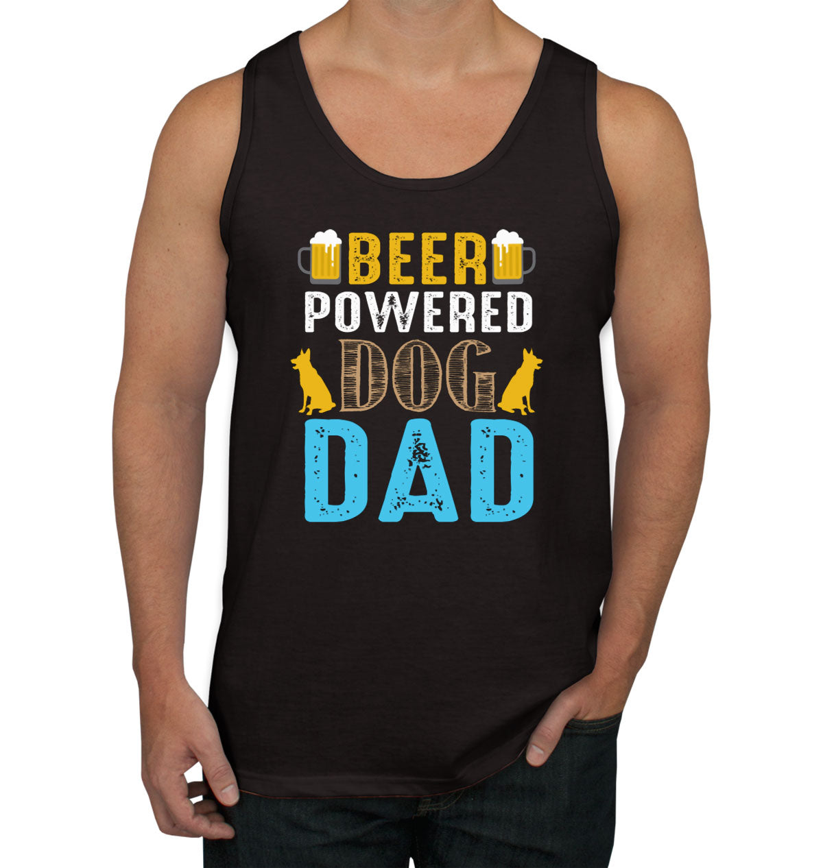 Beer Powered Dog Dad Father's Day Men's Tank Top