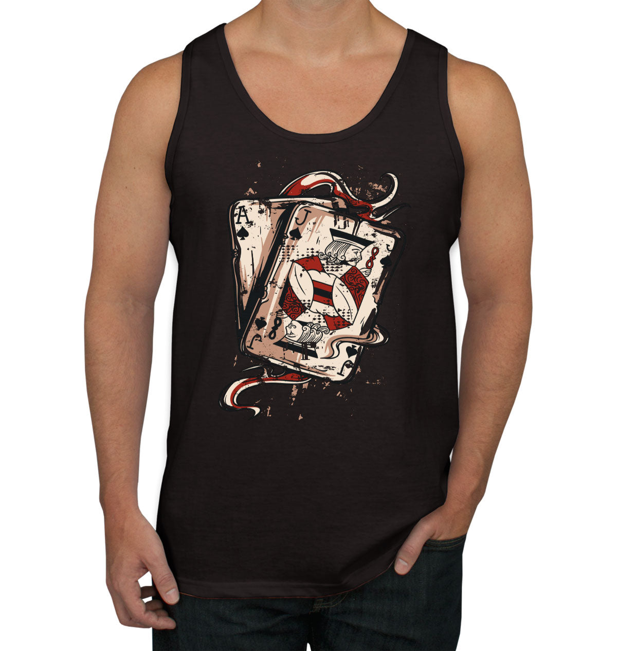 Blackjack Playing Cards Men's Tank Top