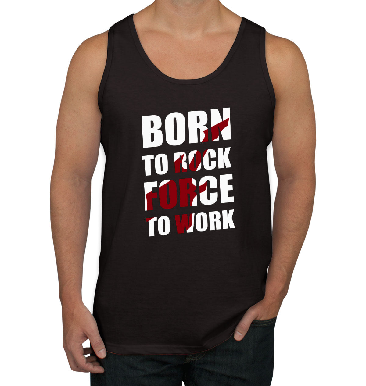 Born To Rock Force To Work Men's Tank Top