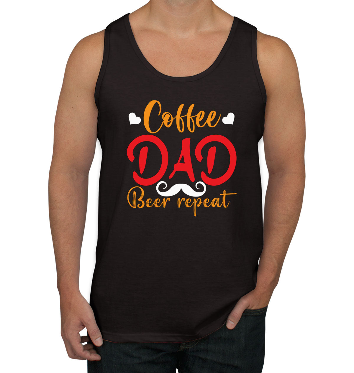 Coffee Dad Beer Repeat Father's Day Men's Tank Top