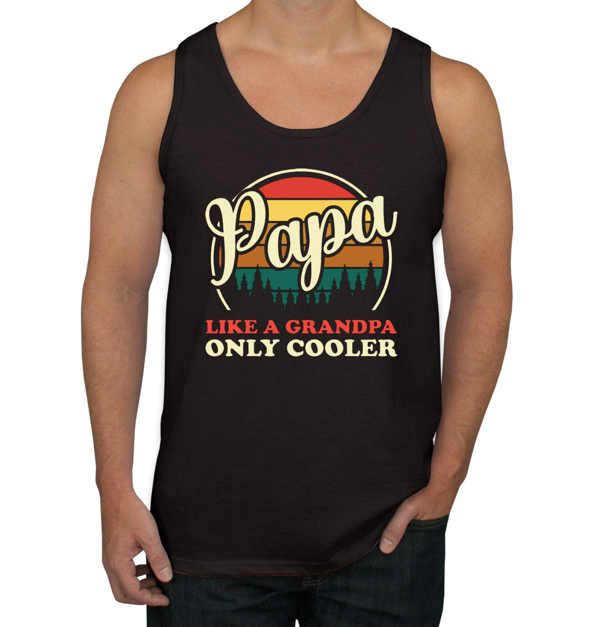 Papa Like A Grandpa Only Cooler Father's Day Men's Tank Top