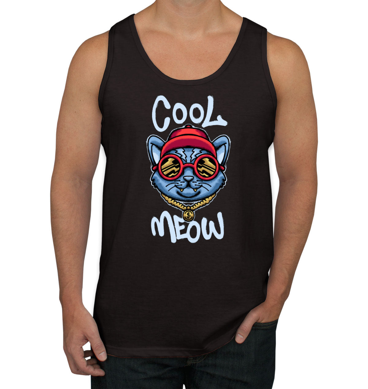 Cool Meow Cat Men's Tank Top