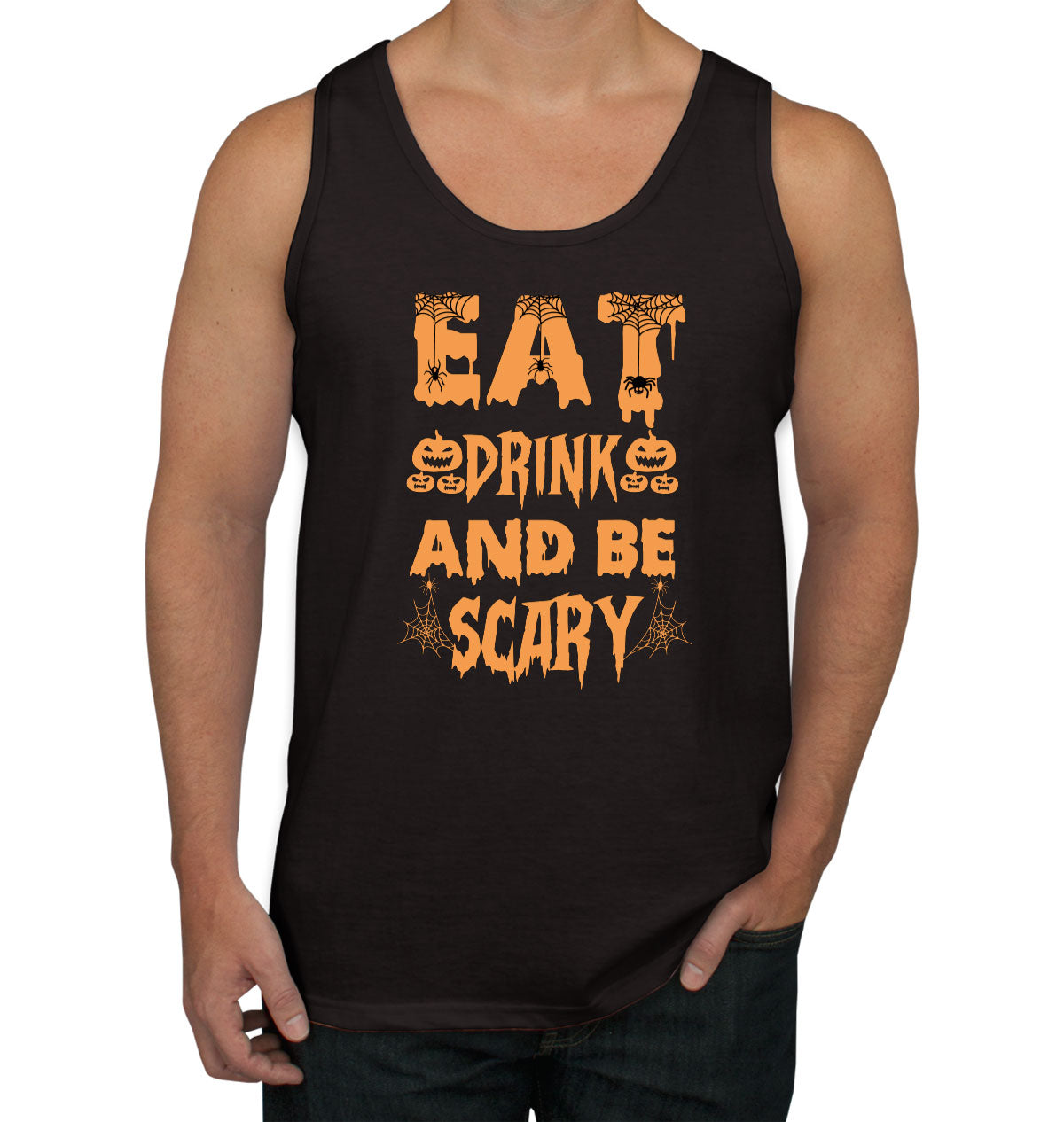 Eat Drink And Be Scary Halloween Men's Tank Top