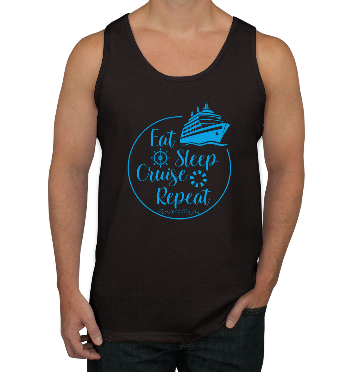 Eat Sleep Cruise Repeat Men's Tank Top