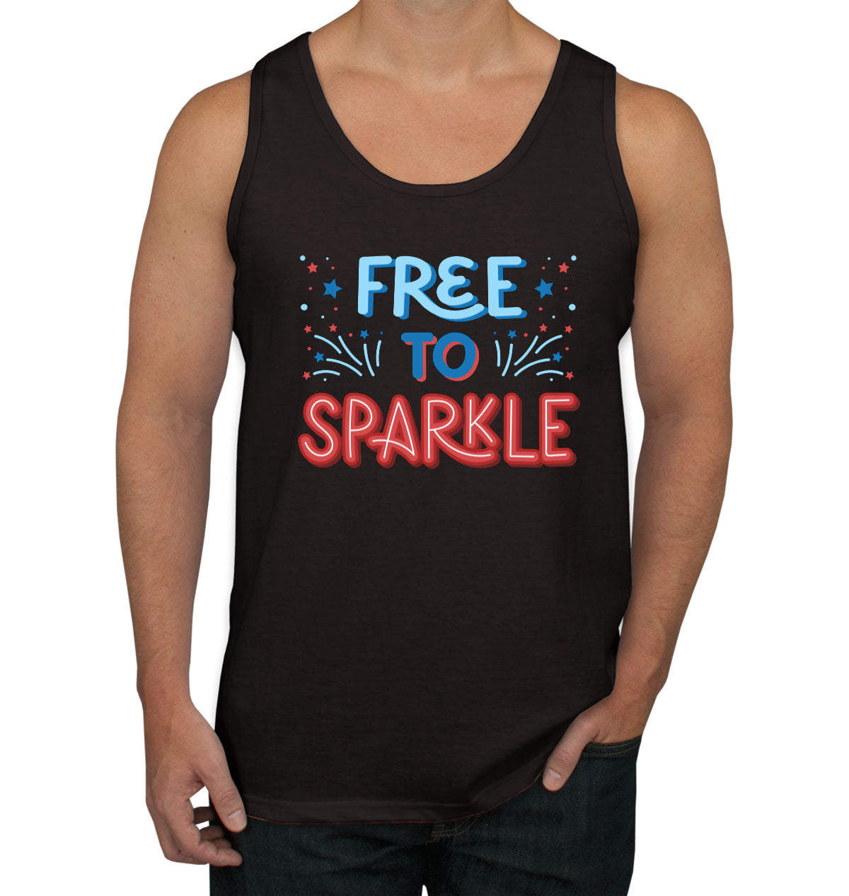 Free To Sparkle Patriotic Men's Tank Top