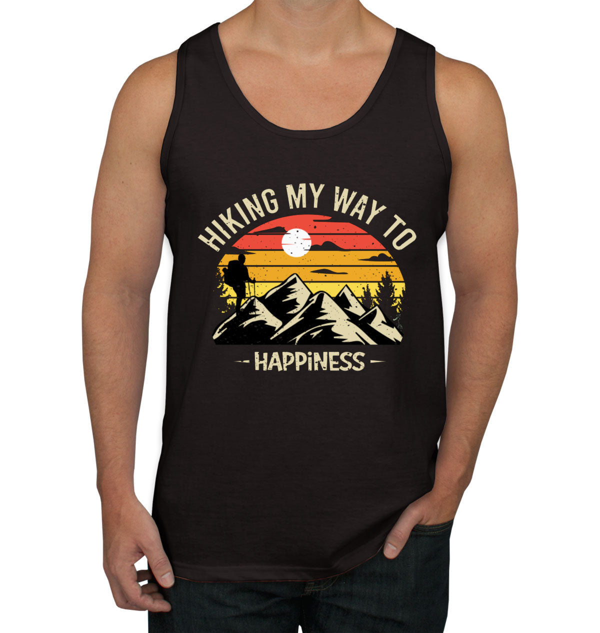 Hiking My Way To Happiness Men's Tank Top