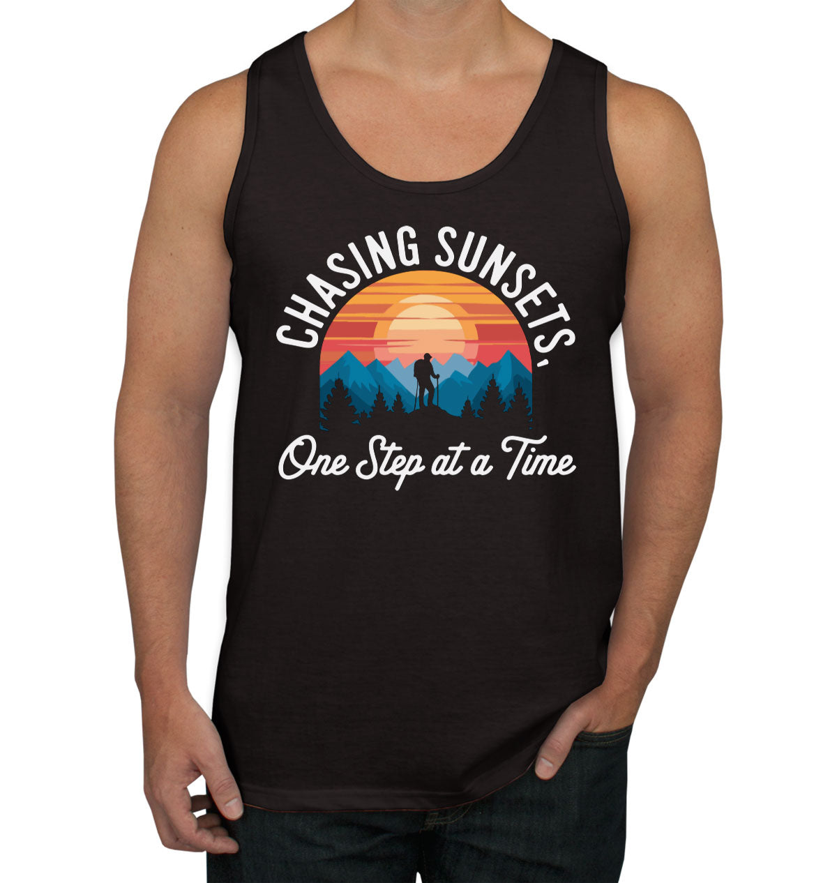 Chasing Sunsets, One Step At A Time Men's Tank Top