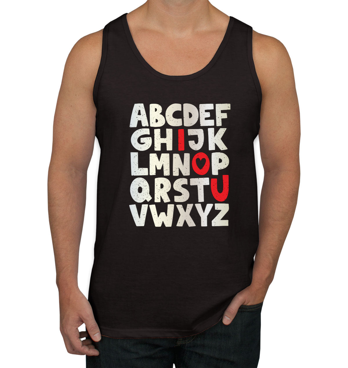 Alphabet I Love You Valentine's Day Men's Tank Top