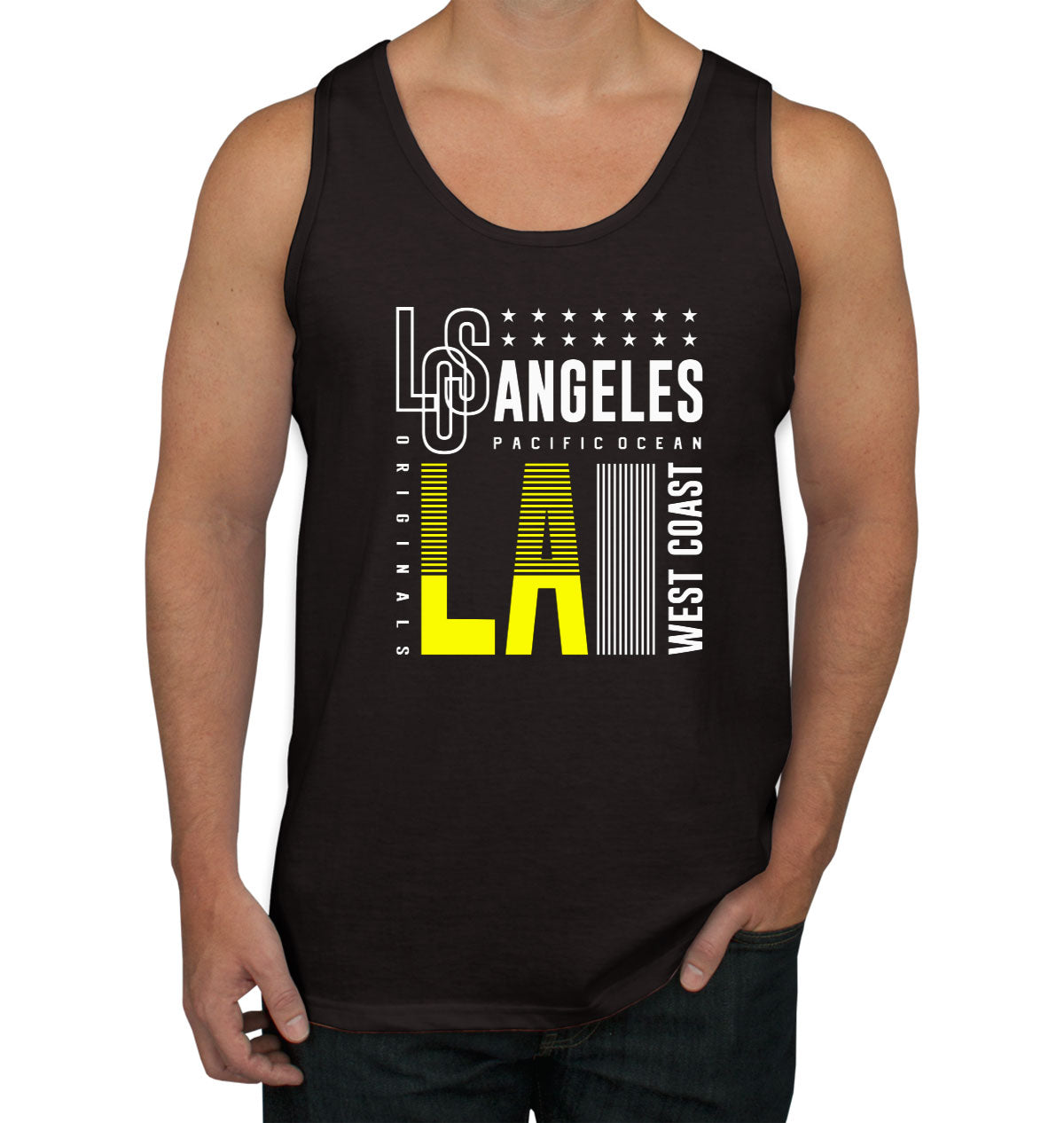 Los Angeles California West Coast Pacific Ocean Men's Tank Top