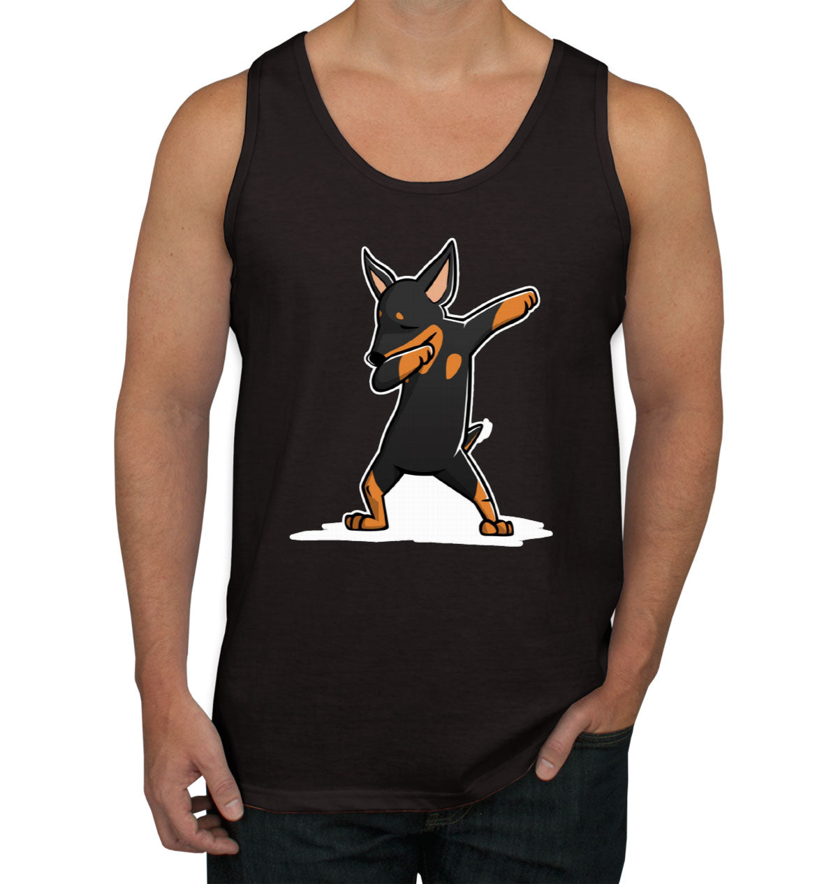 Dabbing Miniature Pinscher Dog Men's Tank Top