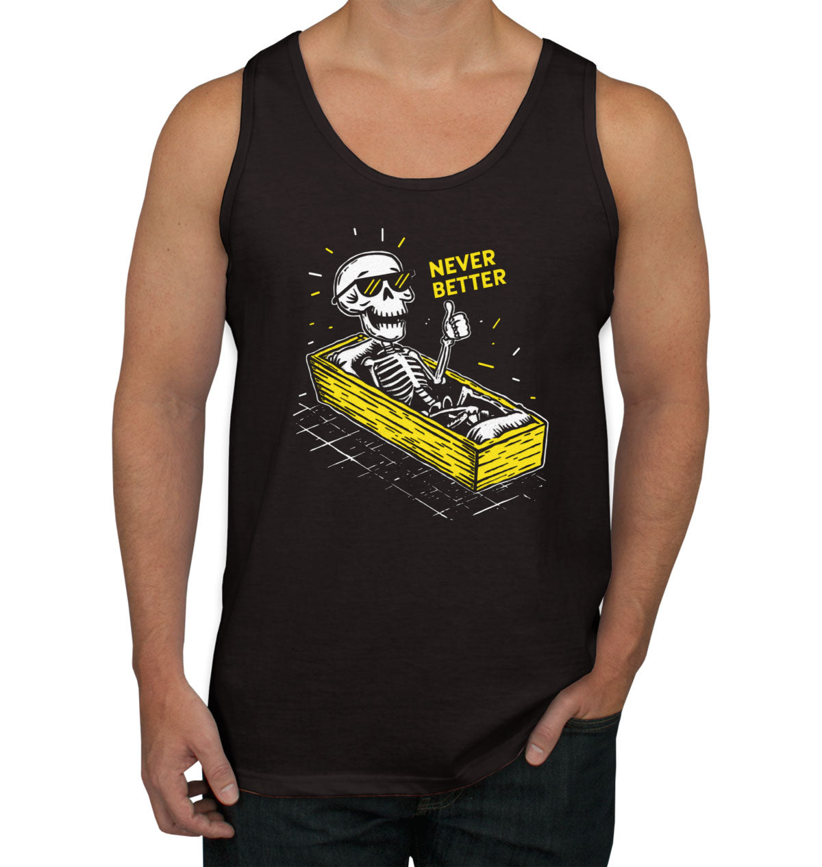 Never Better Skeleton Men's Tank Top