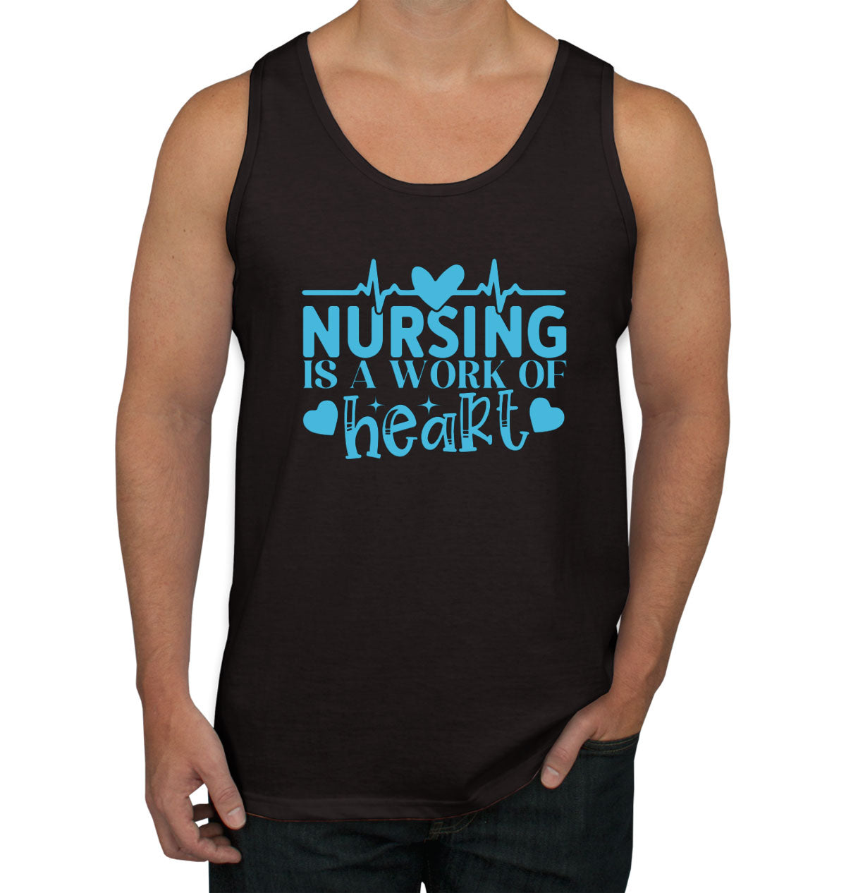 Nursing Is A Work Of Heart Nurse Men's Tank Top