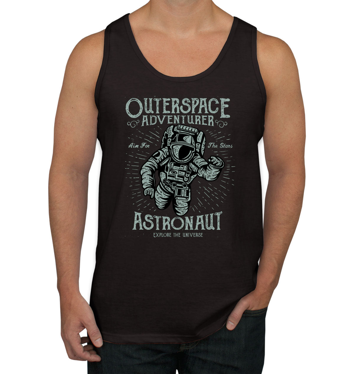 Outerspace Adventurer Astronaut Explore The Universe Men's Tank Top