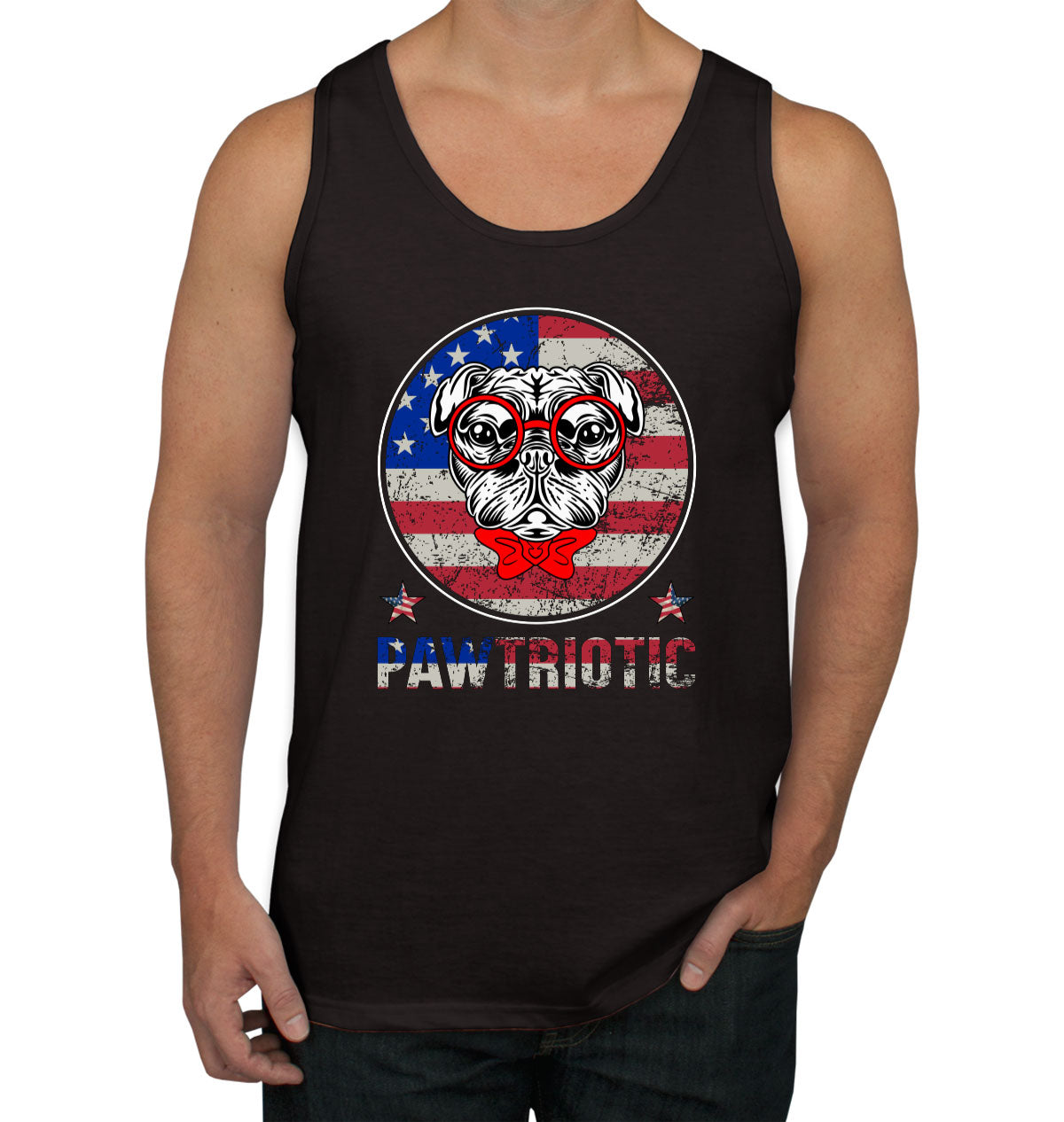 Bulldog Pawtriotic Patriotic Men's Tank Top