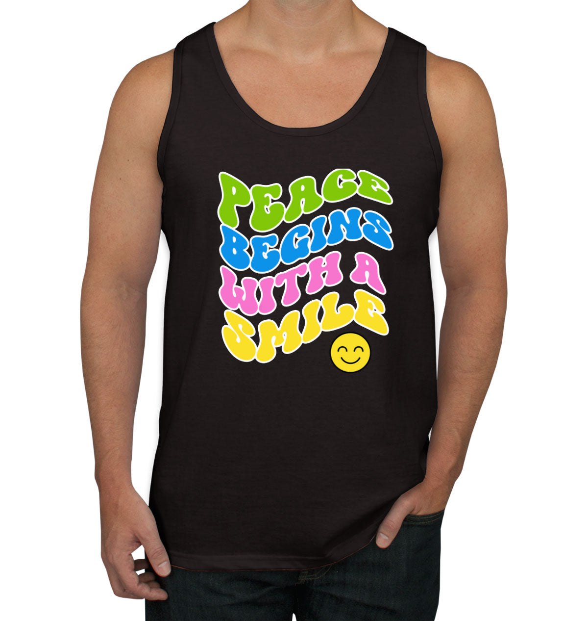 Peace Begins With A Smile Men's Tank Top