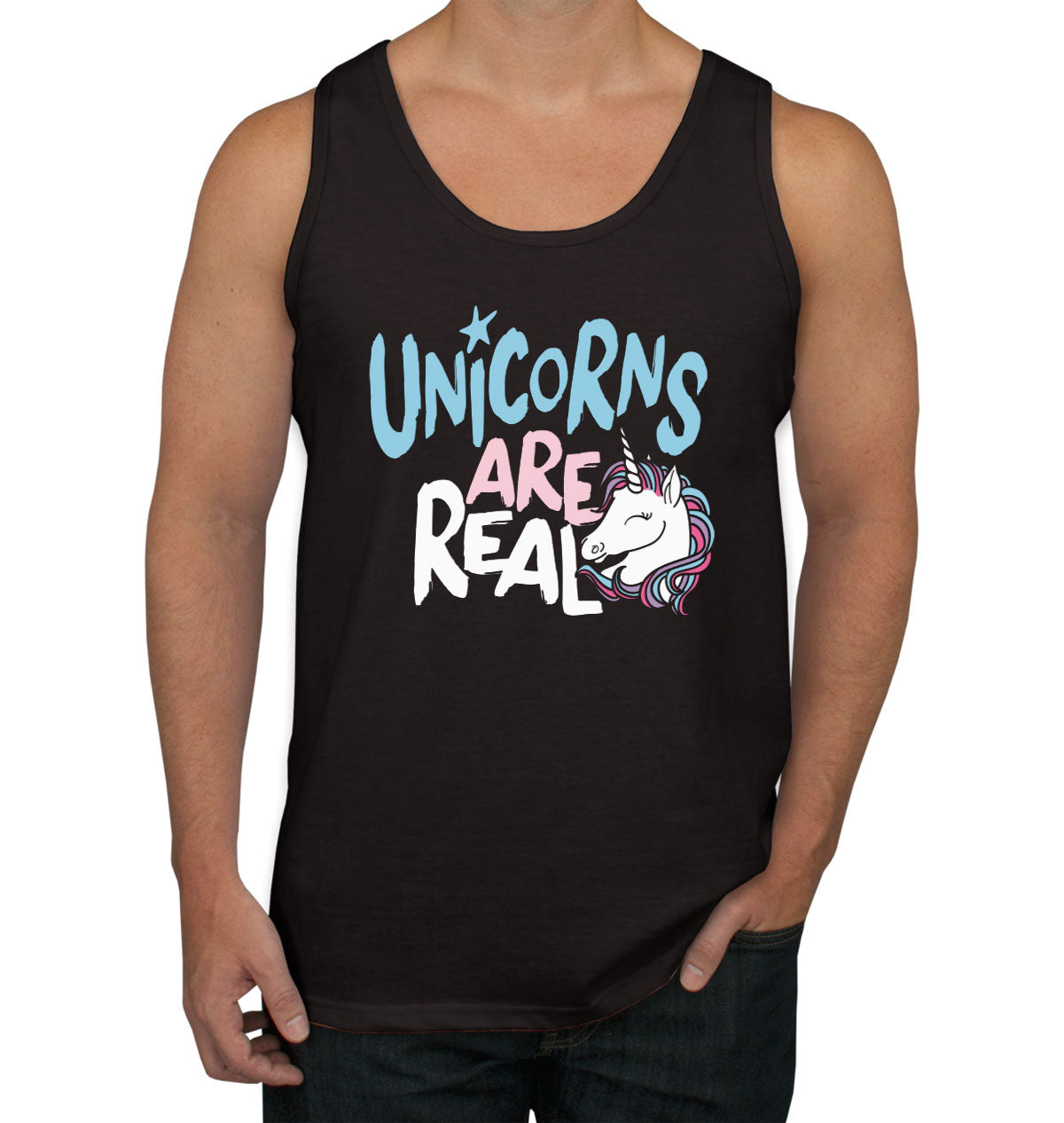 Unicorns Are Real Men's Tank Top