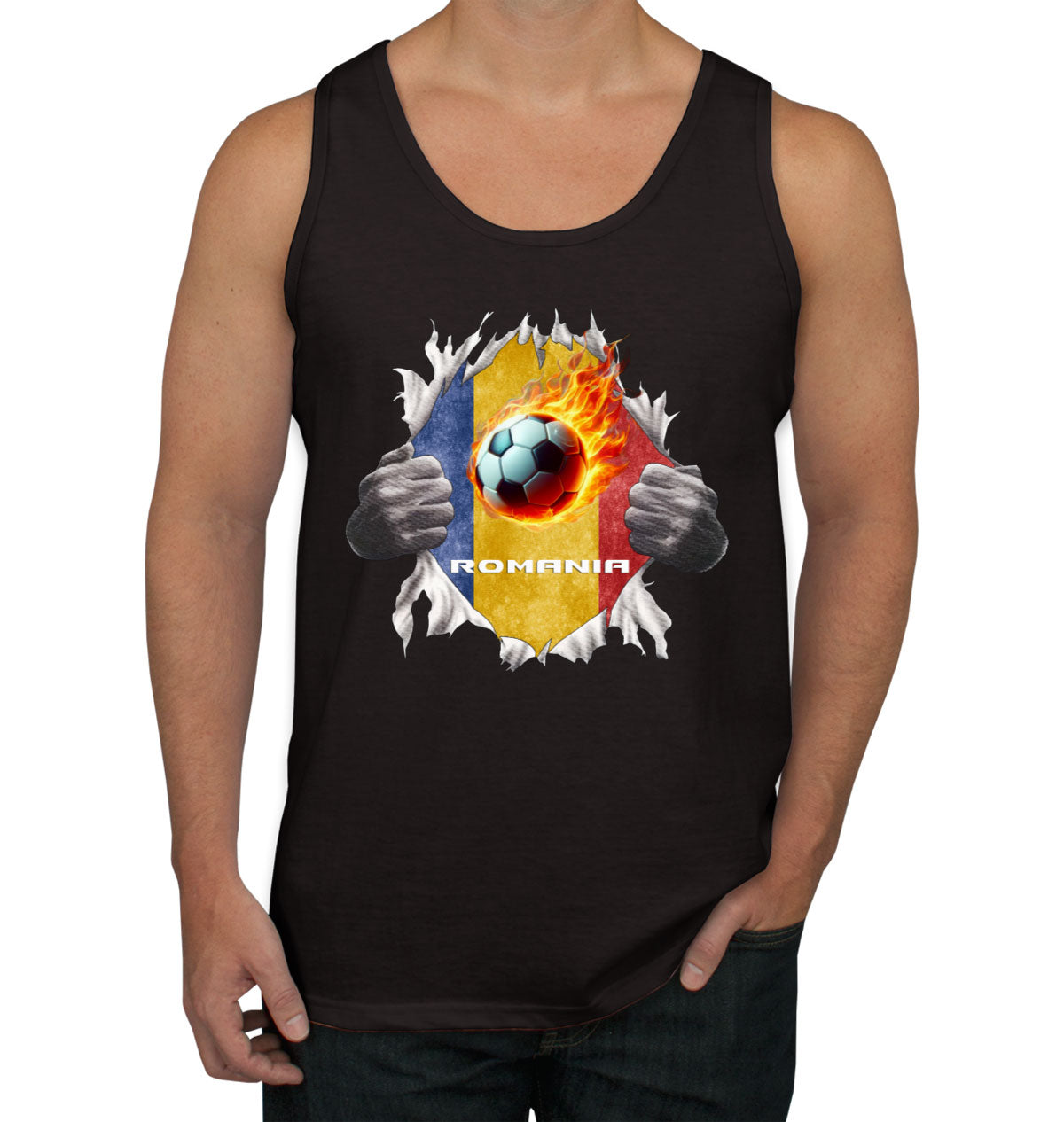Romania Euro Cup Soccer Football Men's Tank Top