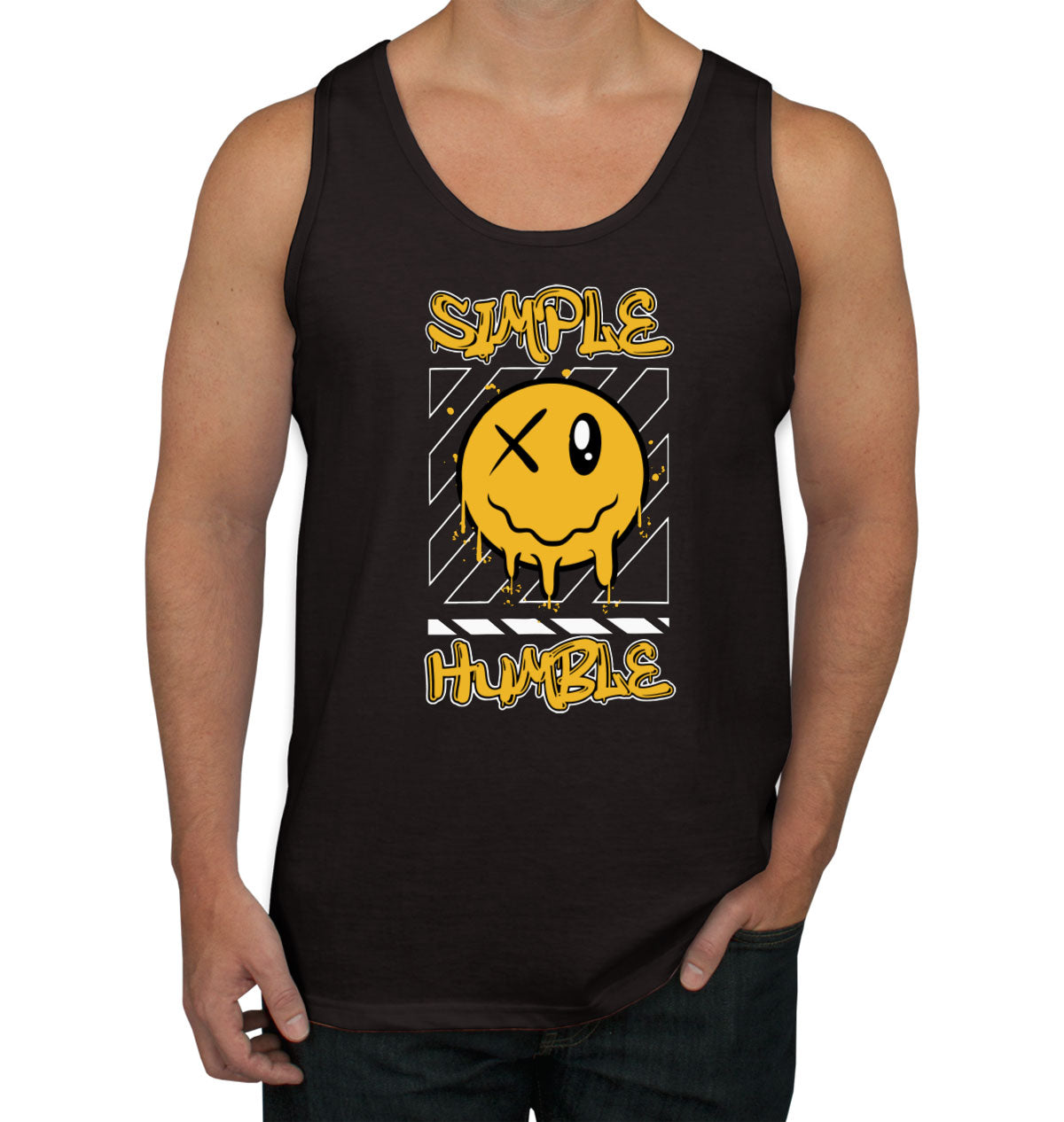 Simple Humble Emoji Face Men's Tank Top