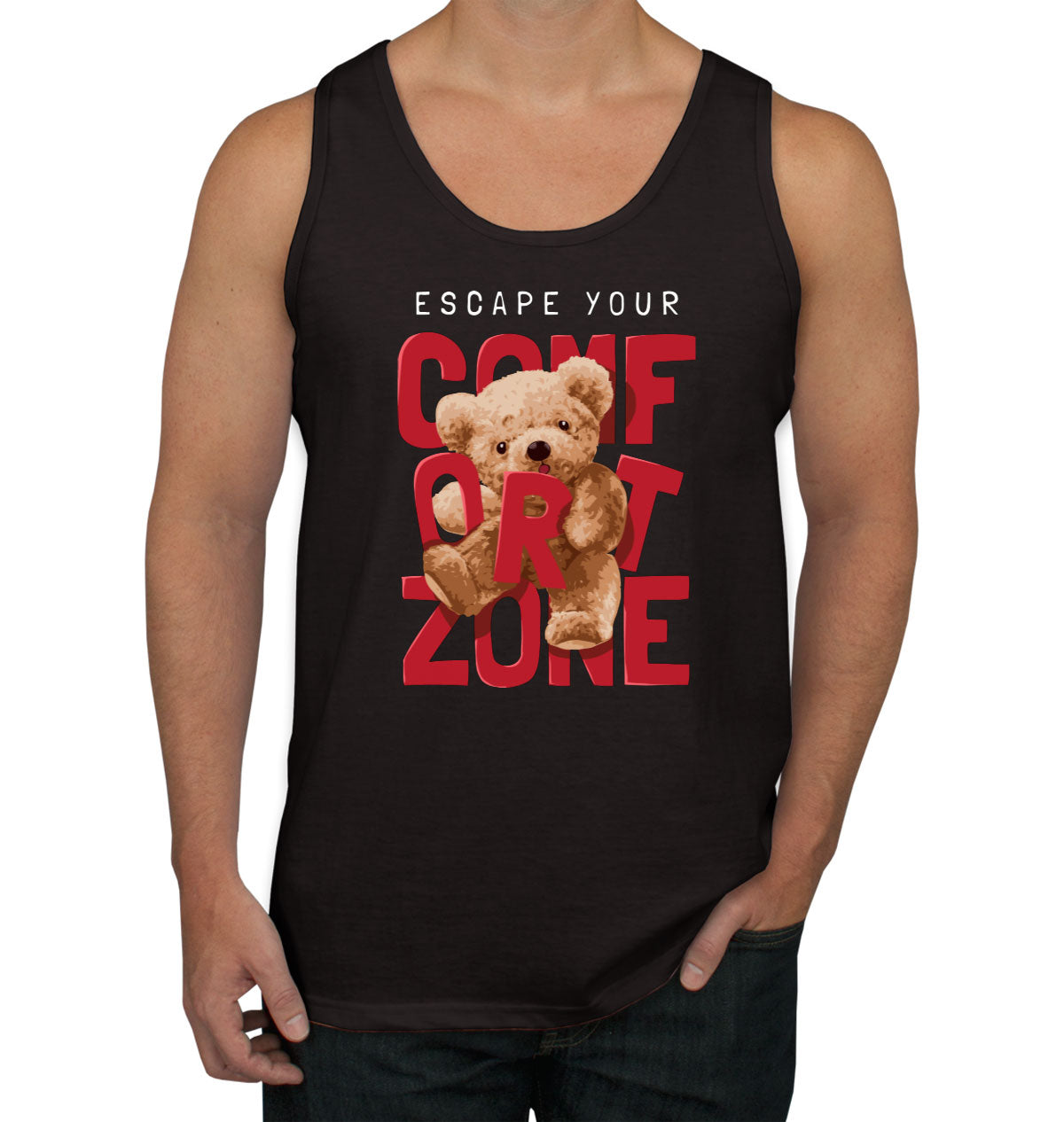 Teddy Bear Escape Your Comfort Zone Men's Tank Top